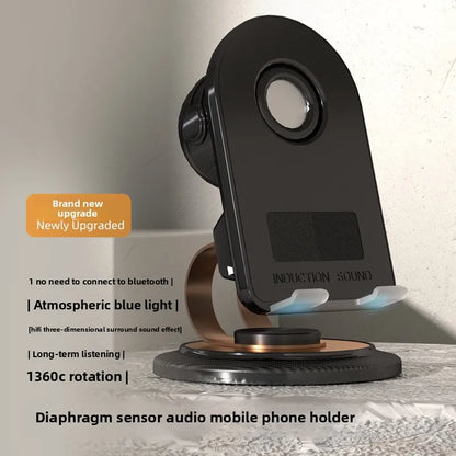 Support de téléphone avec haut-parleur et chargeur sans fil 5 en 1 civ