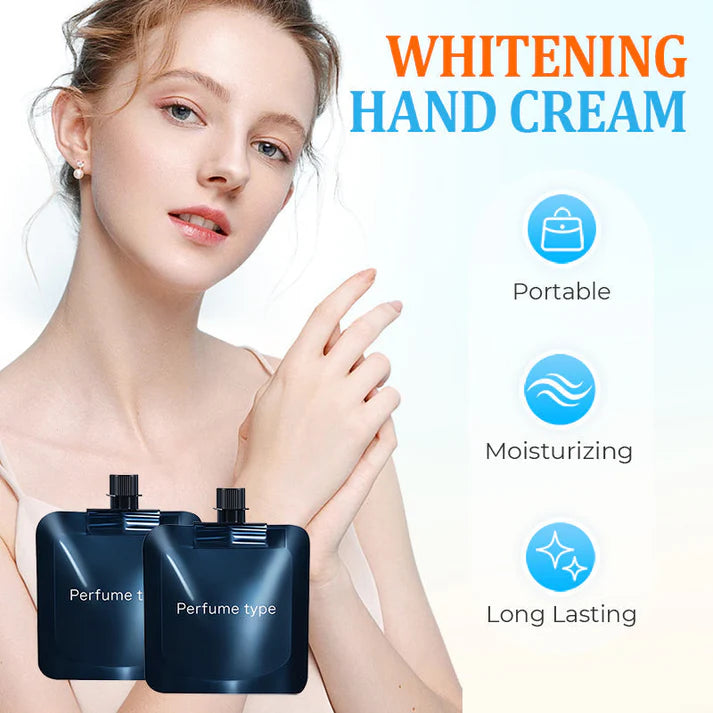 ✨ Crème Mains Hydratante Blanchissante Portable - Effet Lumineux en 7 Jours, Texture Non Grasse et Parfum Léger 🌸📦BRA