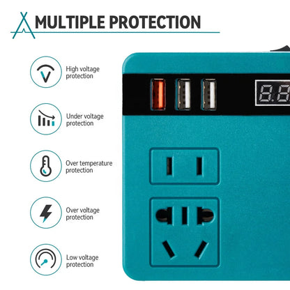 Onduleur de batterie au lithium, alimentation AC 220 V/DC5 V/12 V